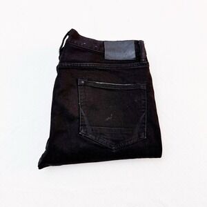 All Saints Cigarette Black Denim Button Fly Jeans SZ31